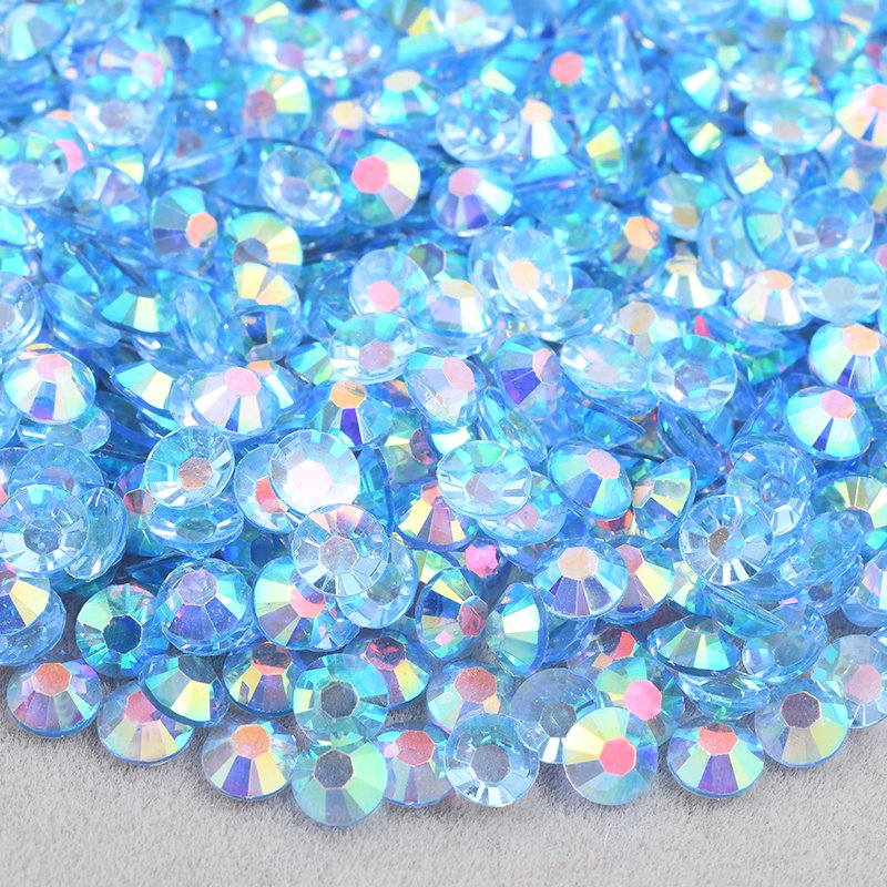 Wholesale 2mm 3mm 4mm 5mm 6mm Transparent AB Crystal Stones Flatback Resin Rhinestone For DIY Decoration