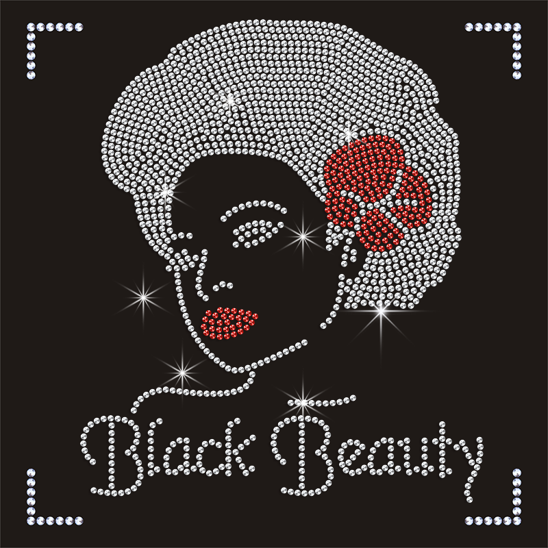 Fashion style happy africa day afro gril rhinestone transfer tee shirt afro girl