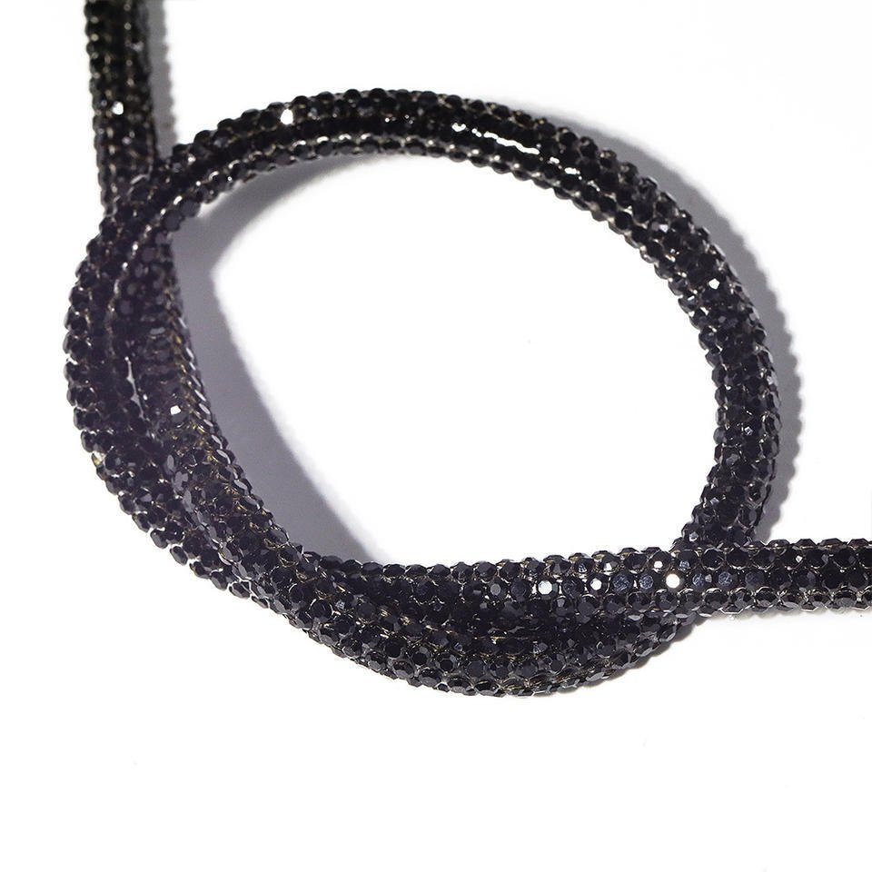 Factory Supply Shiny crystal ribbon trim ss3.5 ss5 rhinestone rope tube 6mm resin glittering rhinestones rope