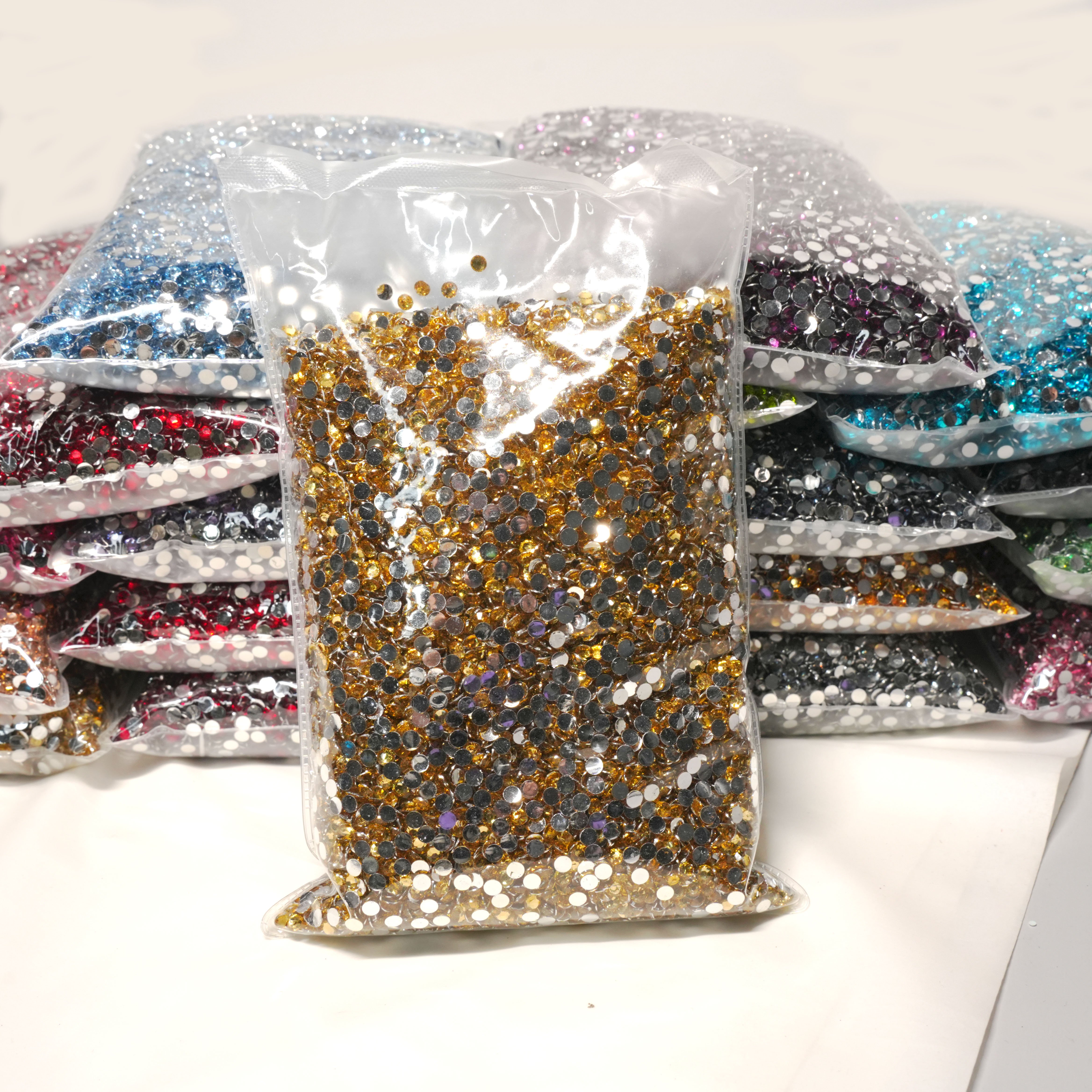 XULIN Silver Bottom Orange Color Non Hot Fix Strass Flatback Round Resin Rhinestone For Shoe DIY