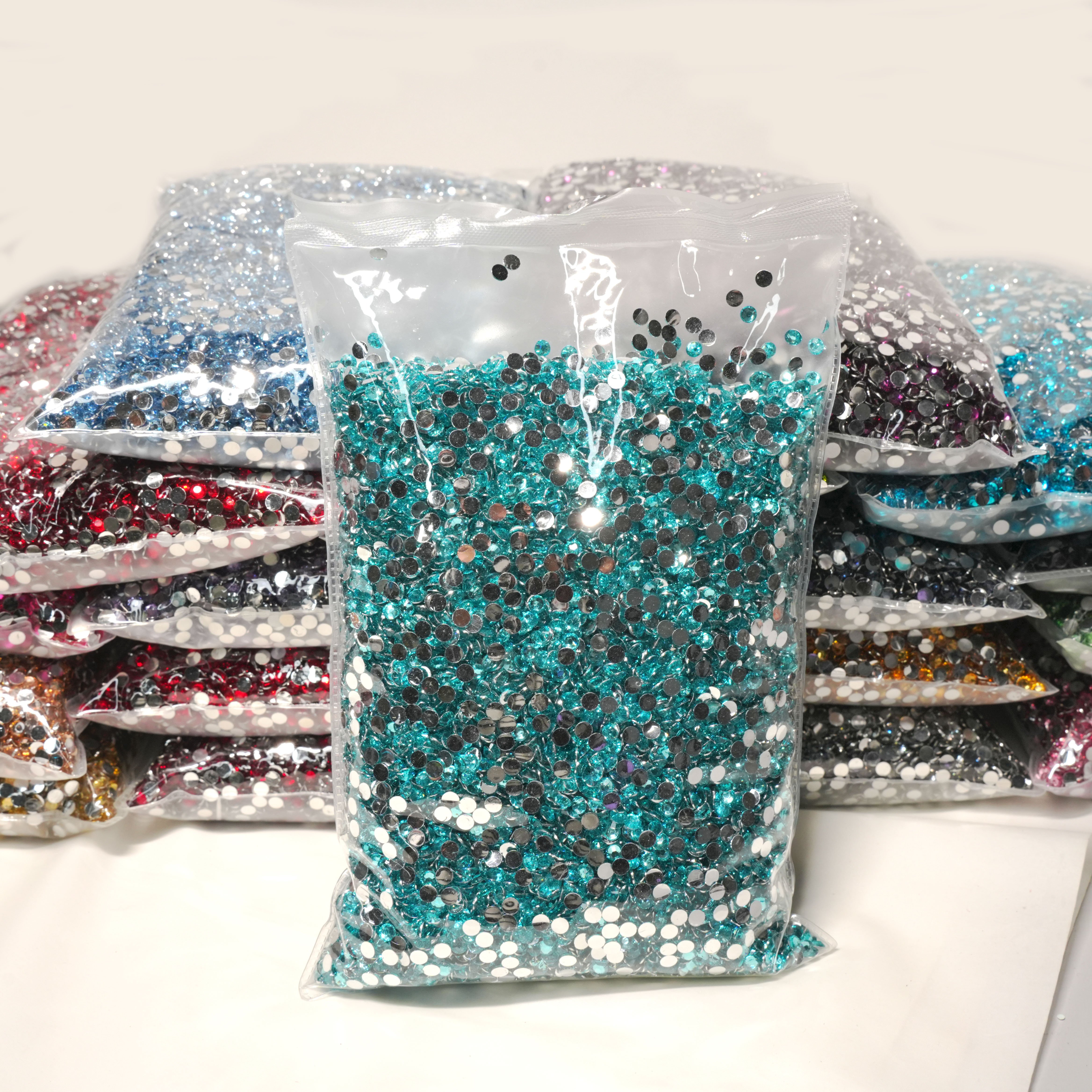 XULIN Silver Bottom Orange Color Non Hot Fix Strass Flatback Round Resin Rhinestone For Shoe DIY