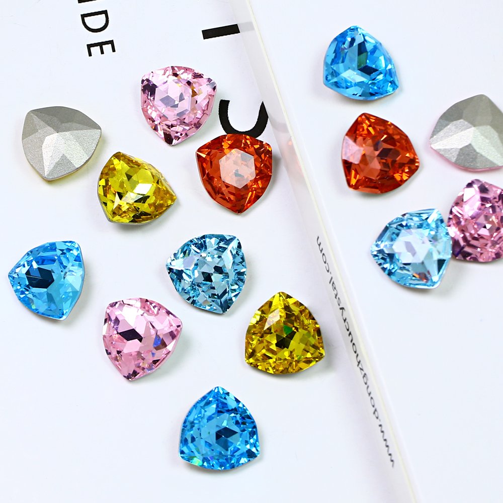 Crystal Fancy Stone point back K9 crystal rhinestones wholesale Triangle loose crystal beads For Jewelry making nail art