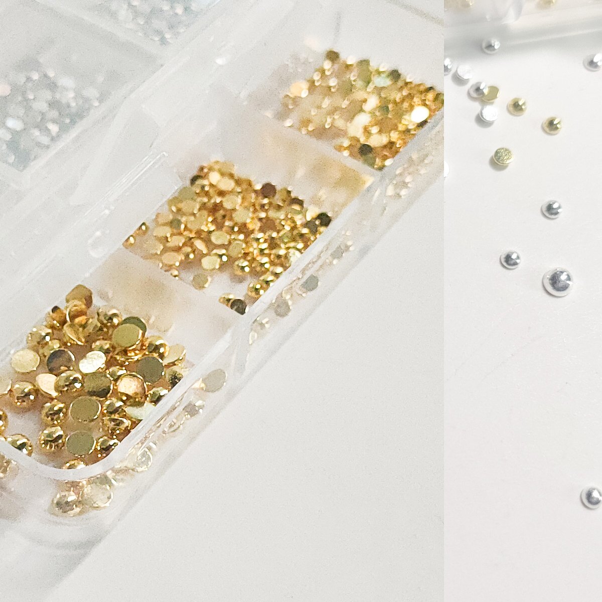 OEM Nail Jewelry 3D Glass Mixed Circle Disk Shape Heart Ab Gem Nail Crystal Accessories Sets Nail Rhinestones