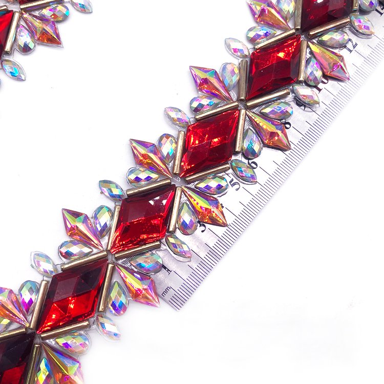 carnival costume jewelry iron on rhinestone trimming for carnival band costume processing DIY
