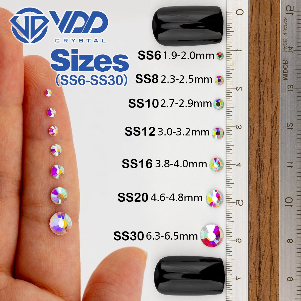 VDD 355 Magma-Sapphire SS6-SS30 Glass Rhinestones Crystal Flatback Glitter Stones Diamond For Nail Art DIY Crafts Decorations