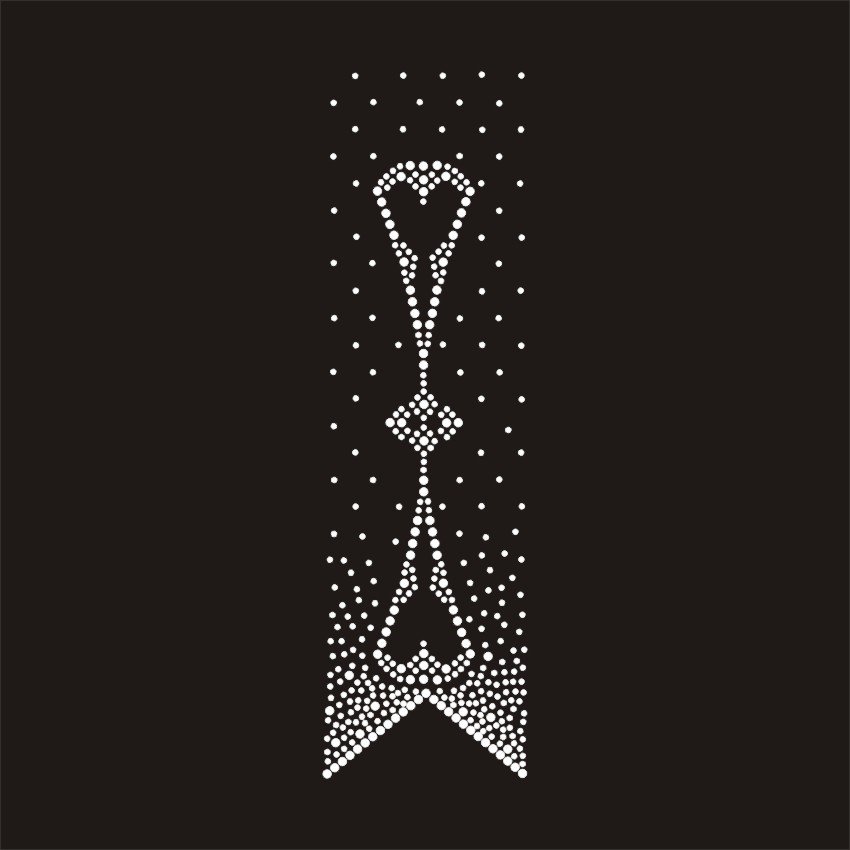 custom fashion cheer bow strip hot fix rhinestone transfer