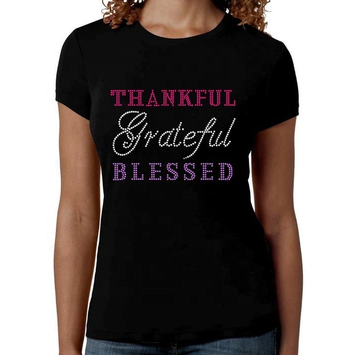 YZX Verified Factory High Quality 100% Cotton Female Round Neck Custom rhinestone t shirt