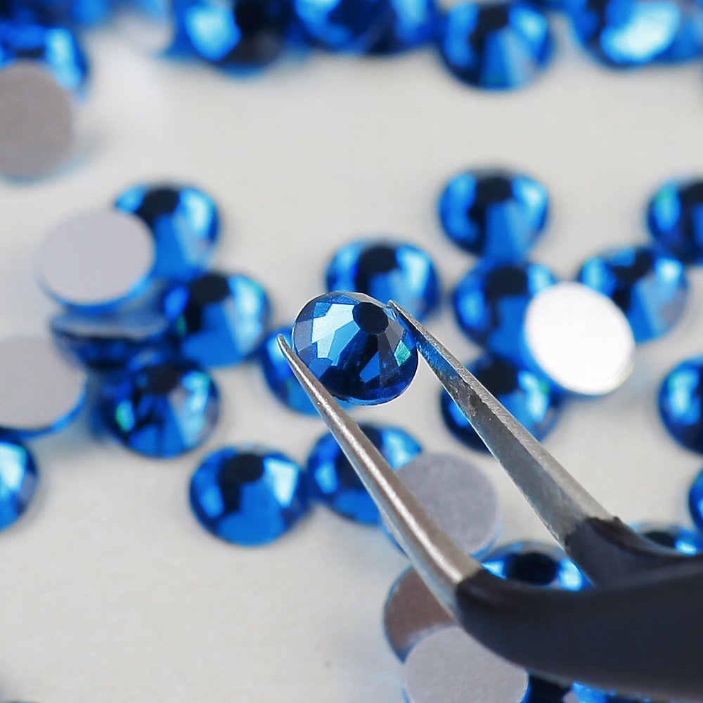 Wholesale SS8 SS10 SS12 SS16 SS20 SS30 Blue Zircon Glass Crystal Flatback Non Hotfix Rhinestone
