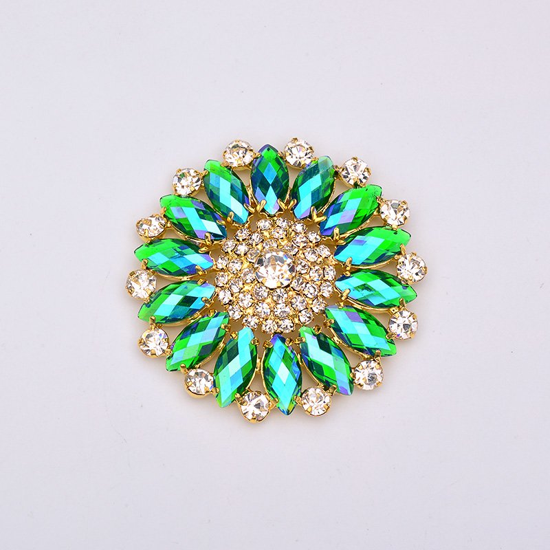 50mm Sew On Crystal AB Glass Rhinestone Applique Big Flower Strass Sewing Crystal Stones For Dress Shoes Crafts