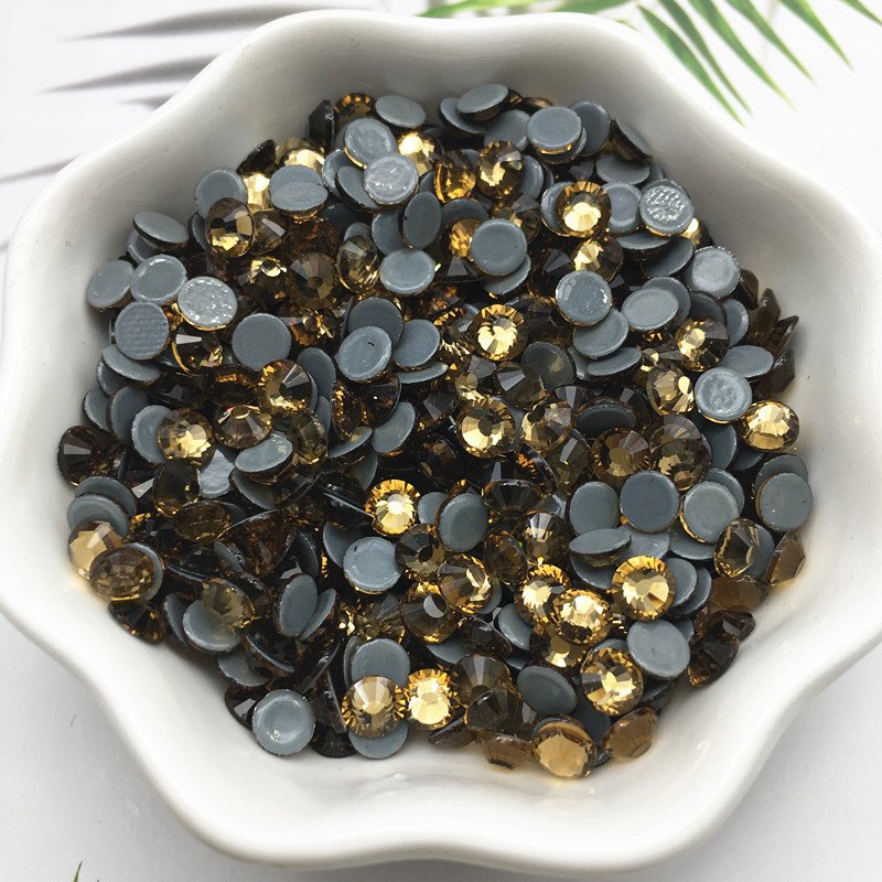 SS16/ SS20/SS30 Bling Strass Crystal Lt Col Topaz HotFix Loose Geymnastics Adhesive Glass Rhinestones