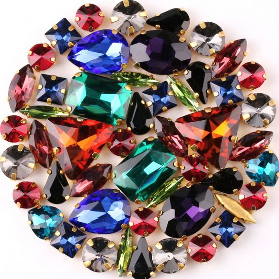DIY Wedding Dress Decoration Accessories High Quality Mixed Shape Crystal Clear Glass Sew On Claw Rhinestones
