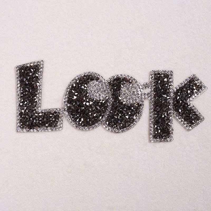 Custom Letter Rhinestone Transfer Applique Self Adhesive Letters Iron on Patches Handmade Letter Patches For Clothing