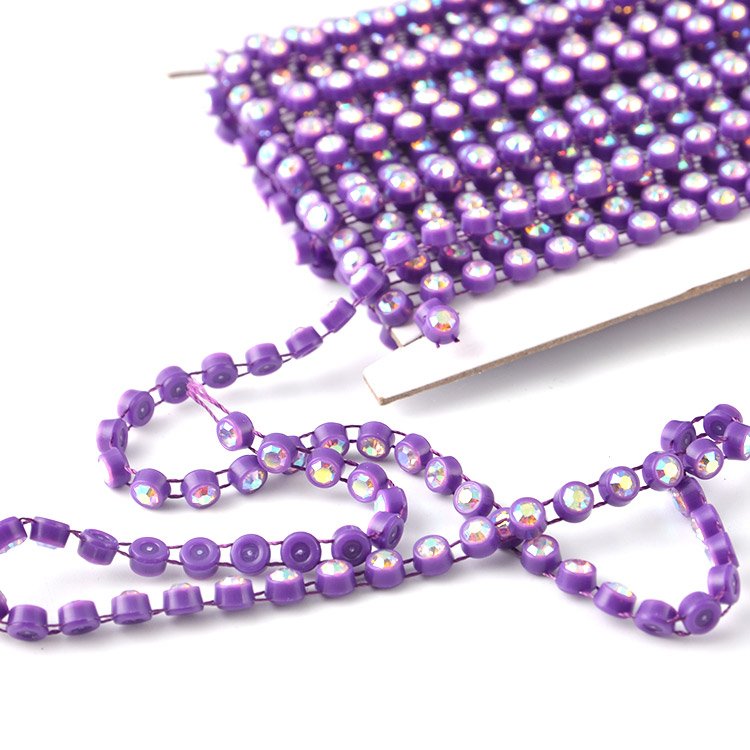 JC crystal Factory Direct Sell SS6 SS8 Rhinestone banding , garment accessories plastic banding crystal rhinestone trim chain