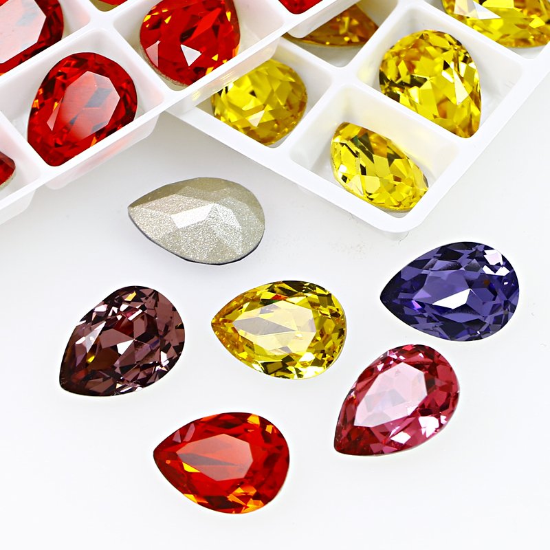 Waterdrop rhinestones Pointed Back K9 Crystal fancy stone wholesale loose crystal beads for jewelry nail art diy accessories