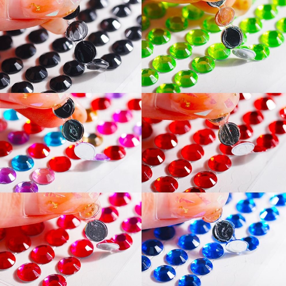 4mm flatback Rhinestones Acrylic Crystals Self-Adhesive Diamante Sticker for Scrapbooking