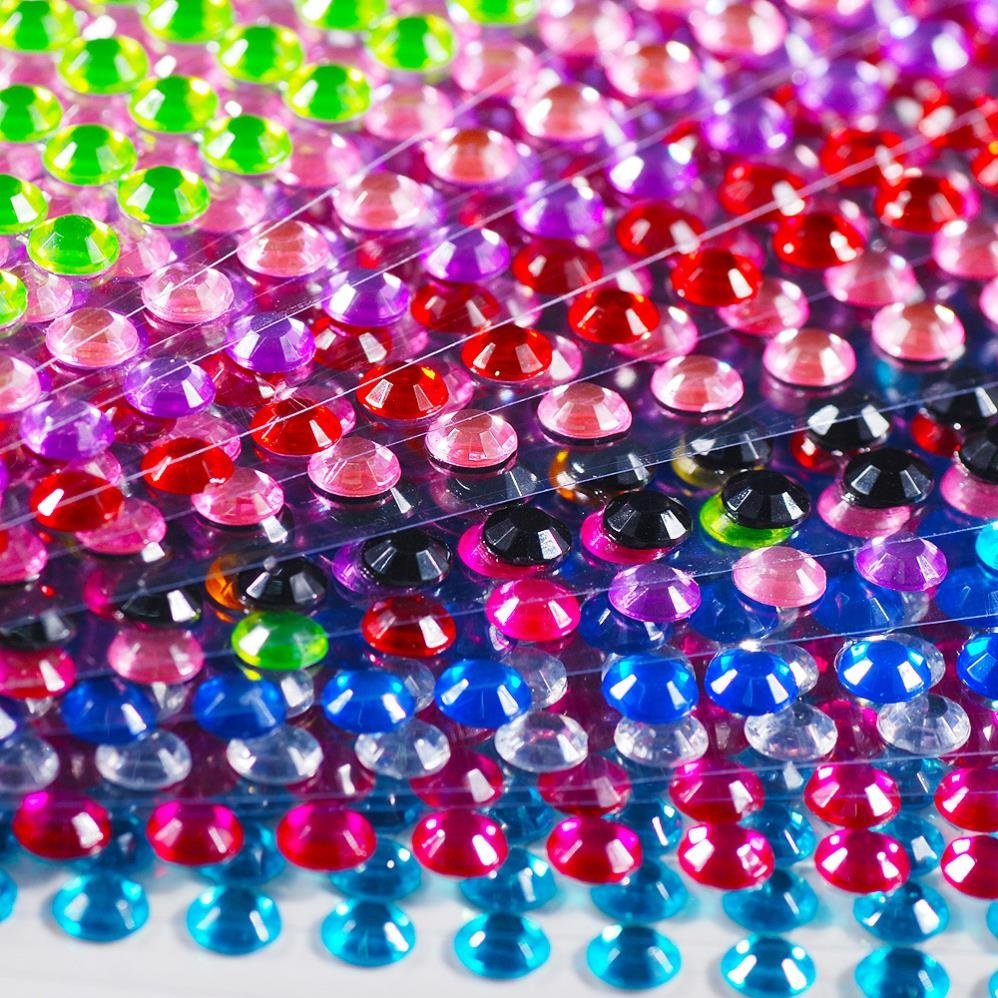 4mm flatback Rhinestones Acrylic Crystals Self-Adhesive Diamante Sticker for Scrapbooking