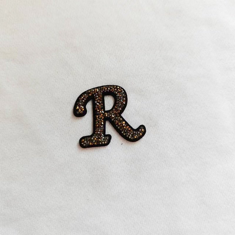 Factory direct sales clothing accessories rhinestone labels custom brand trademarks heat transfer printing clothing labels