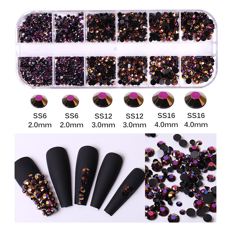 Mixed Sizes Gorgeous Crystal Ab Rhinestones Nail Art Crystal 3d Glitter Glass Diamond Nail stones