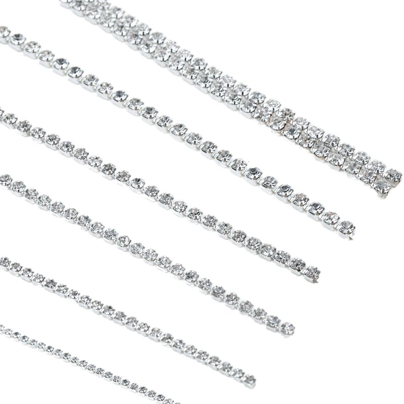 Wholesale 3mm claw rhinestones cup chain Crystal AB rhinestone chain roll for jewelry making