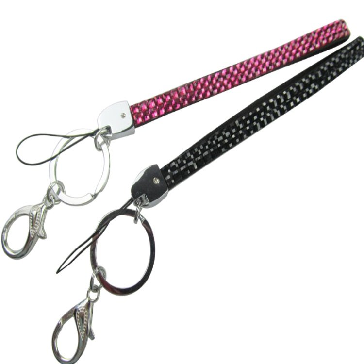 Custom high quality Multi colors bling bling rhinestone crystal neck strap lanyard crystal beads mobile phone chain