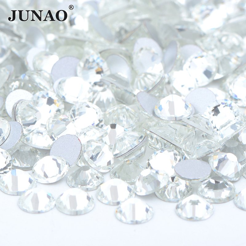 JUNAO Top Quality SS3-SS50 Light Rose Crystals Stones Round Diamond Strass Flatback Glass Rhinestones For DIY
