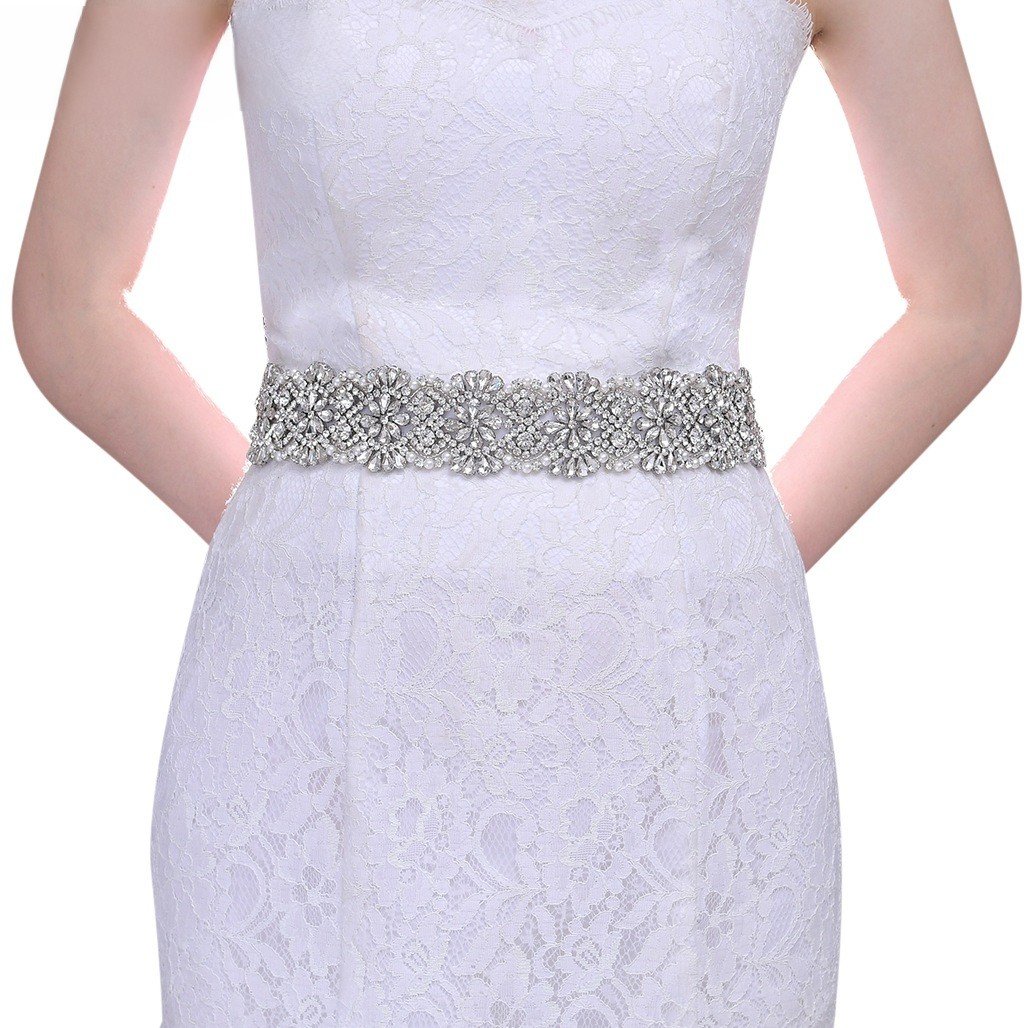 New silver Claw And Crystal Pearl Embellished Sash Trim Stone Rhinestones Appliques For Bridesmaid Dress Belt
