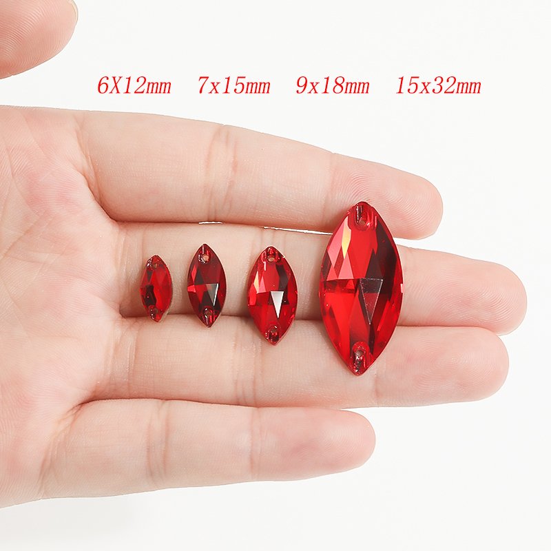 Xichuan Wholesale Glass Flat Back Sew On Stones Crystal Navette Rhinestones DIY Accessories