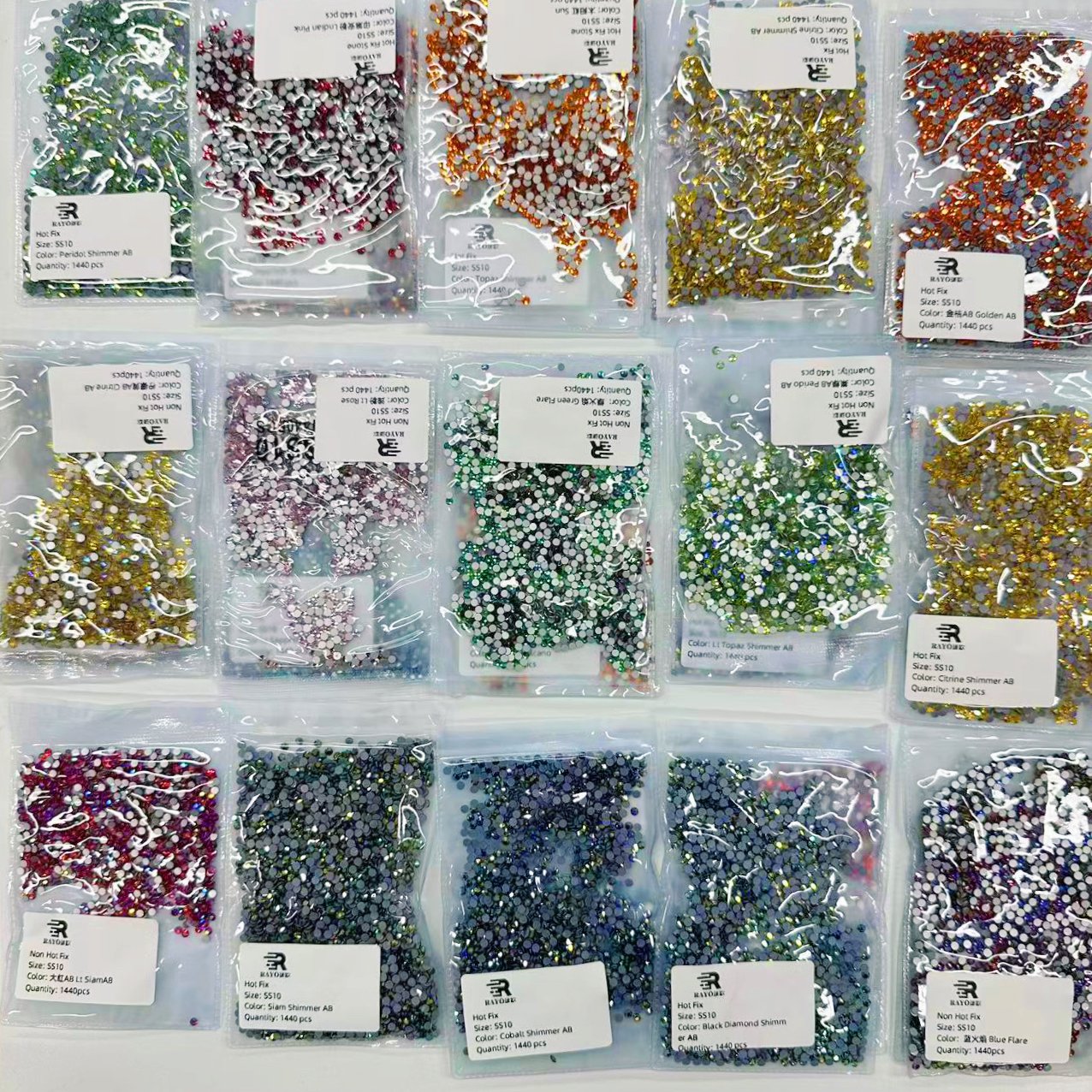 JP Bulk Rhinestone. 2088 16 Cuts Crystal AB SS16 SS20 SS30 High Quality Golden Bottom Non-Hot Fix for Wedding Dresses
