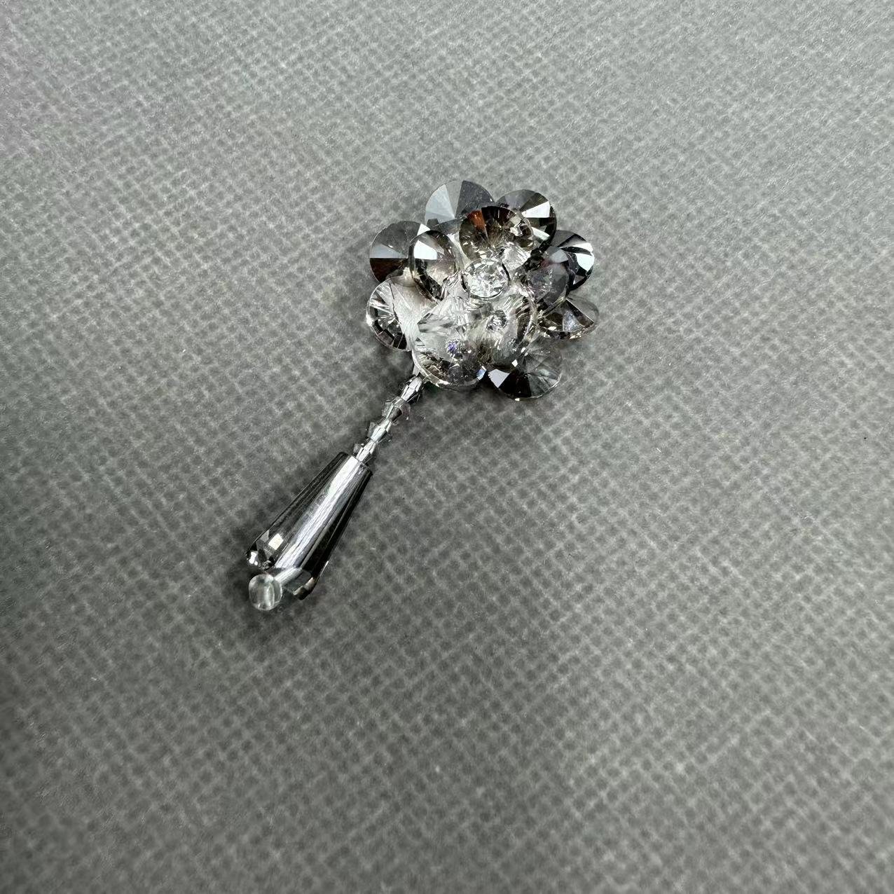 ZSY Handmade 3D Flower Crystal Rhinestone Patch with Beads Sew-On Applique for Evening Dress