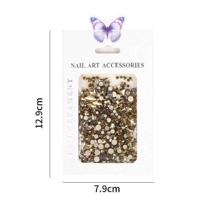 NR17 Mixed Rhinestone Nail Art Charms Round Shaped Mix Flat Back Glass Crystal Rhinestone DIY Decoration For Nail Art Design