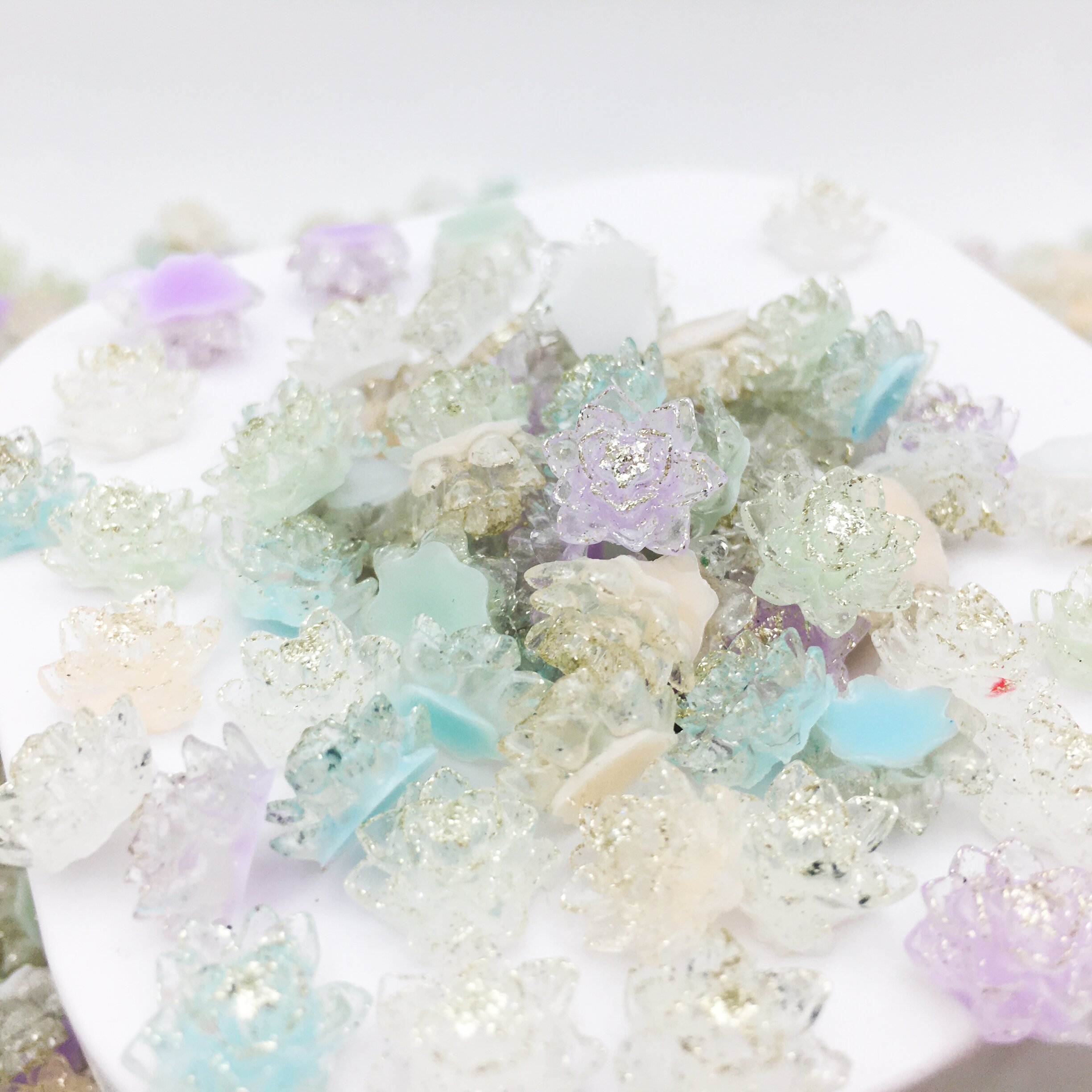 SINRONGSINRONG 3D Glitter Powder Resin Diamond Nail Art Accessories Transparent Flatback Rhinestones Clothing Bags Shoes Glue-On