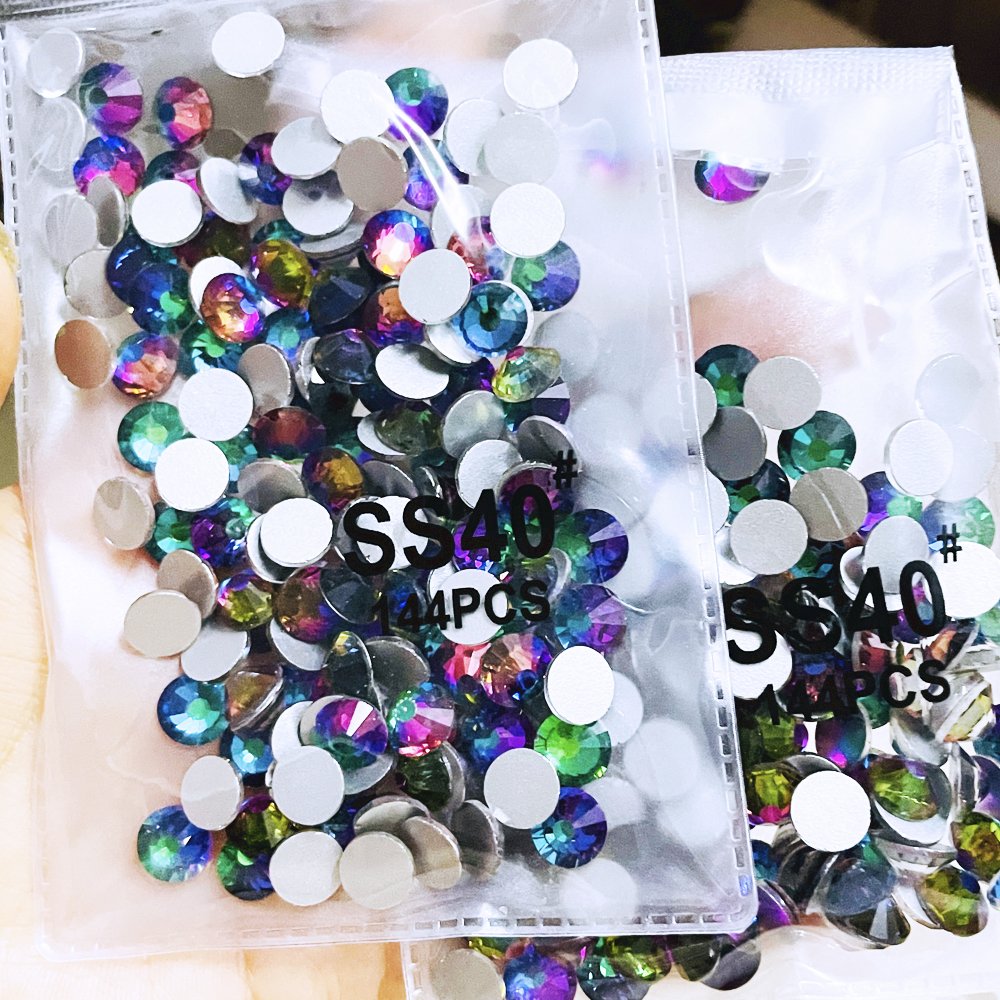 SS40 Green Volcano Effects Rhinestones High Quality Non Hot Fix Flatback Glass Rhinestone In Bluk For Nail Art