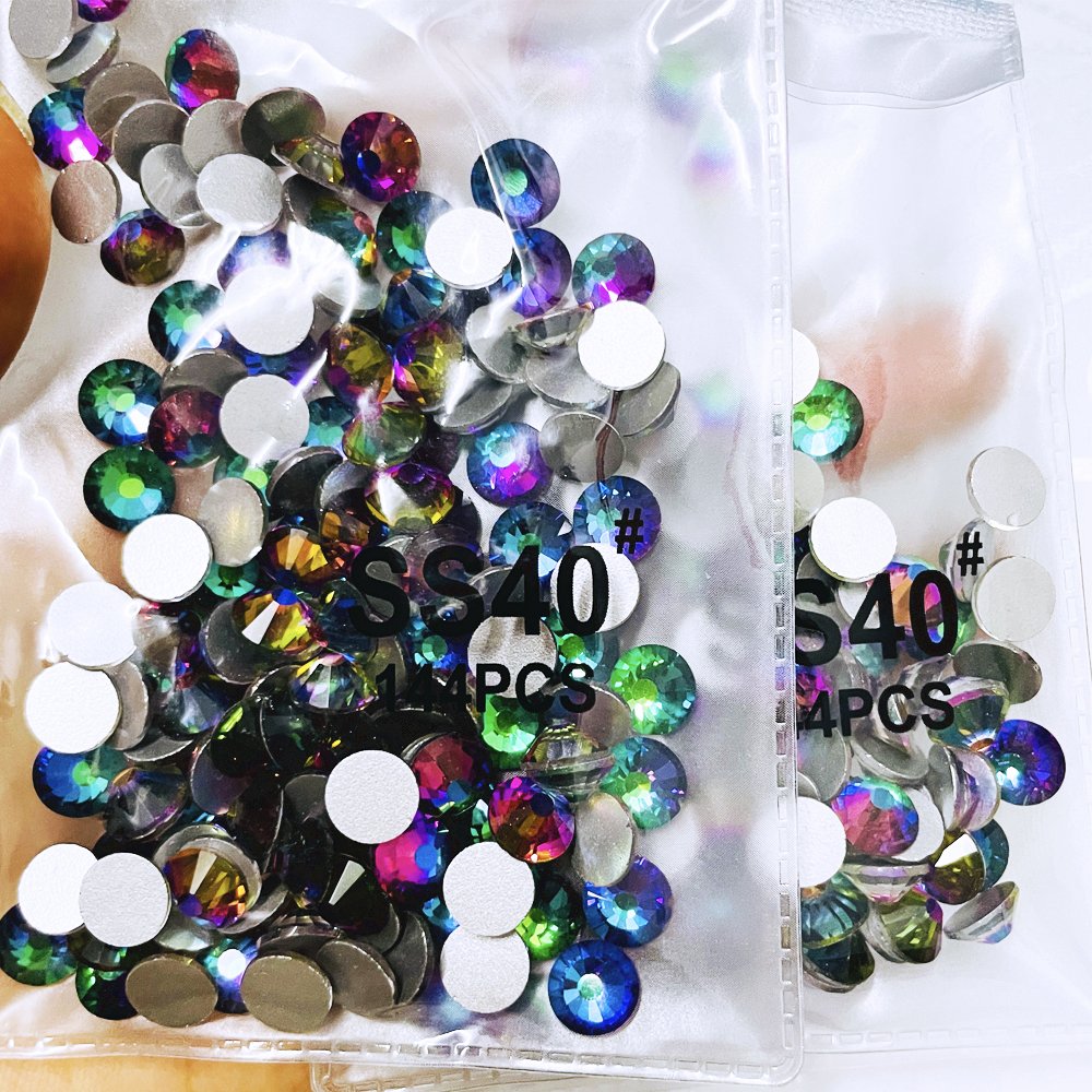 SS40 Green Volcano Effects Rhinestones High Quality Non Hot Fix Flatback Glass Rhinestone In Bluk For Nail Art