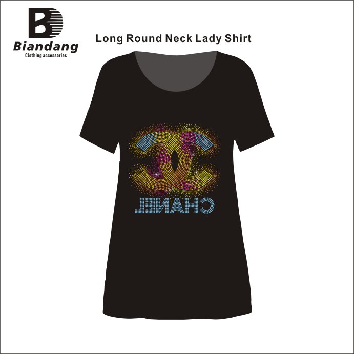 Wholesale Custom Logo Label High Quality Rhinestone Cotton Breathable Clothing Fashion Style Bling T Shirts For Adult