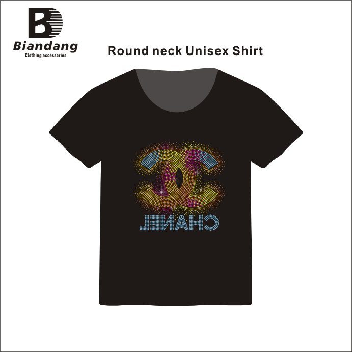 Wholesale Custom Logo Label High Quality Rhinestone Cotton Breathable Clothing Fashion Style Bling T Shirts For Adult