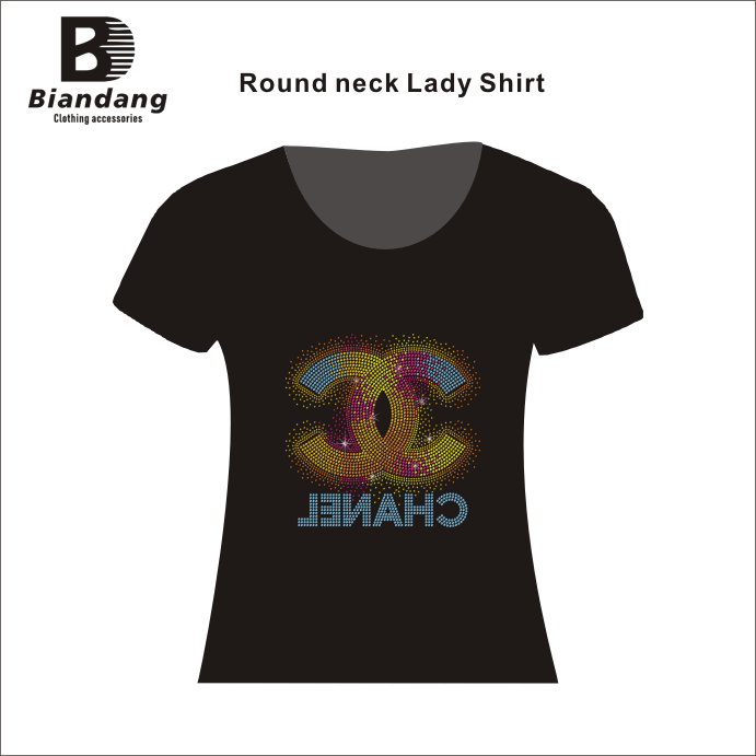 Wholesale Custom Logo Label High Quality Rhinestone Cotton Breathable Clothing Fashion Style Bling T Shirts For Adult