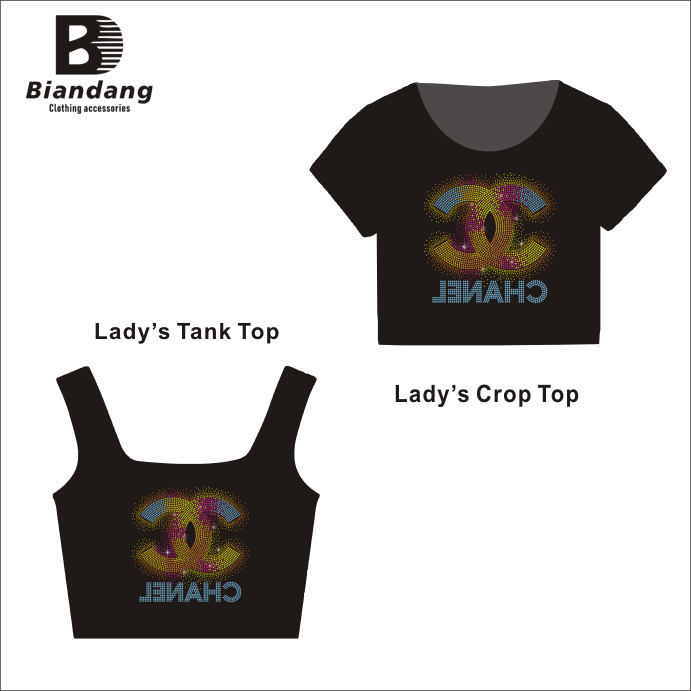 Wholesale Custom Logo Label High Quality Rhinestone Cotton Breathable Clothing Fashion Style Bling T Shirts For Adult