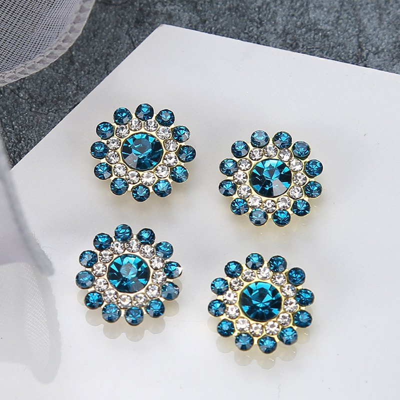 14mm 100pcs/bag DIY Needlework Crystal Sun Flower Sew on rhinestone with Claw Setting Wholesale Crystal Rhinestone for Garments