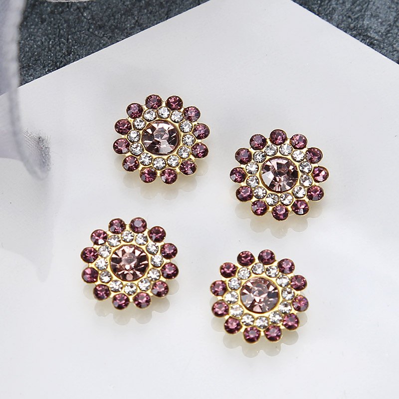 14mm 100pcs/bag DIY Needlework Crystal Sun Flower Sew on rhinestone with Claw Setting Wholesale Crystal Rhinestone for Garments