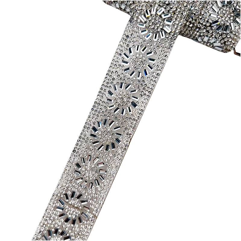 New Shiny Glass Crystal Sticker Diamond Ribbon Heat Repair Rhinestone Tape Clothing Home Decal Decoration