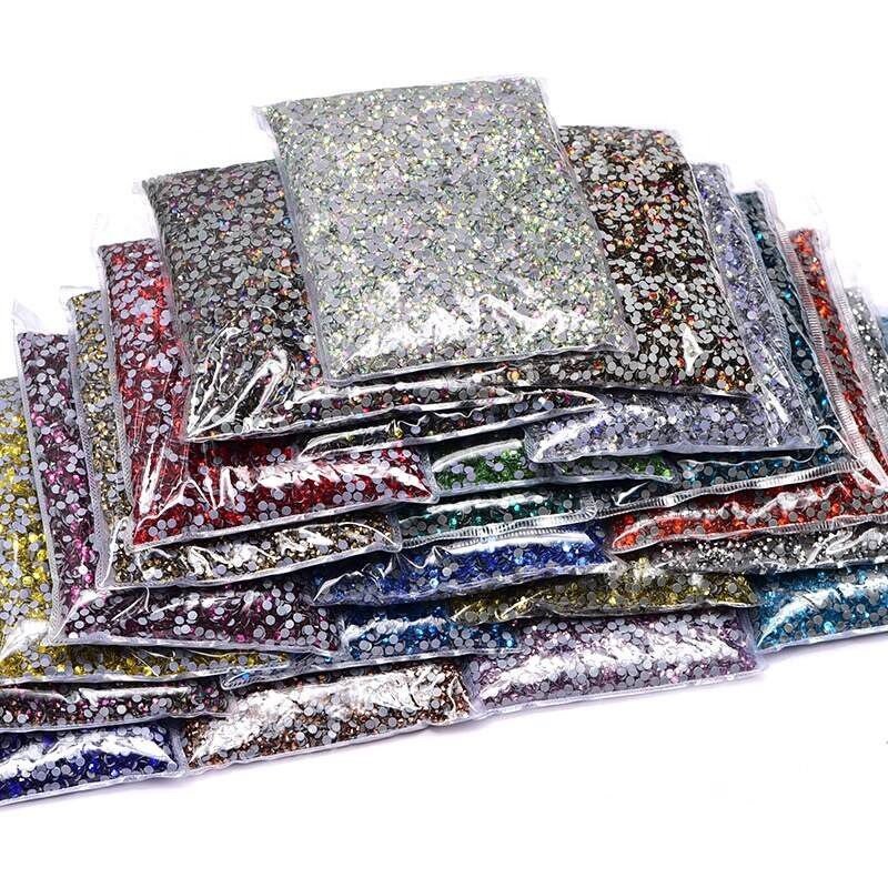 ss10 ss16 ss20 ss30 bulk rhinestones bling Glass Stones Flat back hot fix Rhinestone for nails DIY Bikini