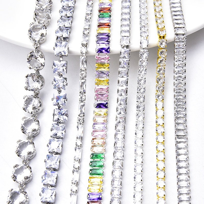 Dazzling Rhinestone Crystal Trim Dense Zircon Diamond Cup Chain for Nail Art Clothes DIY Jewelry Necklace Bracelet Accessories