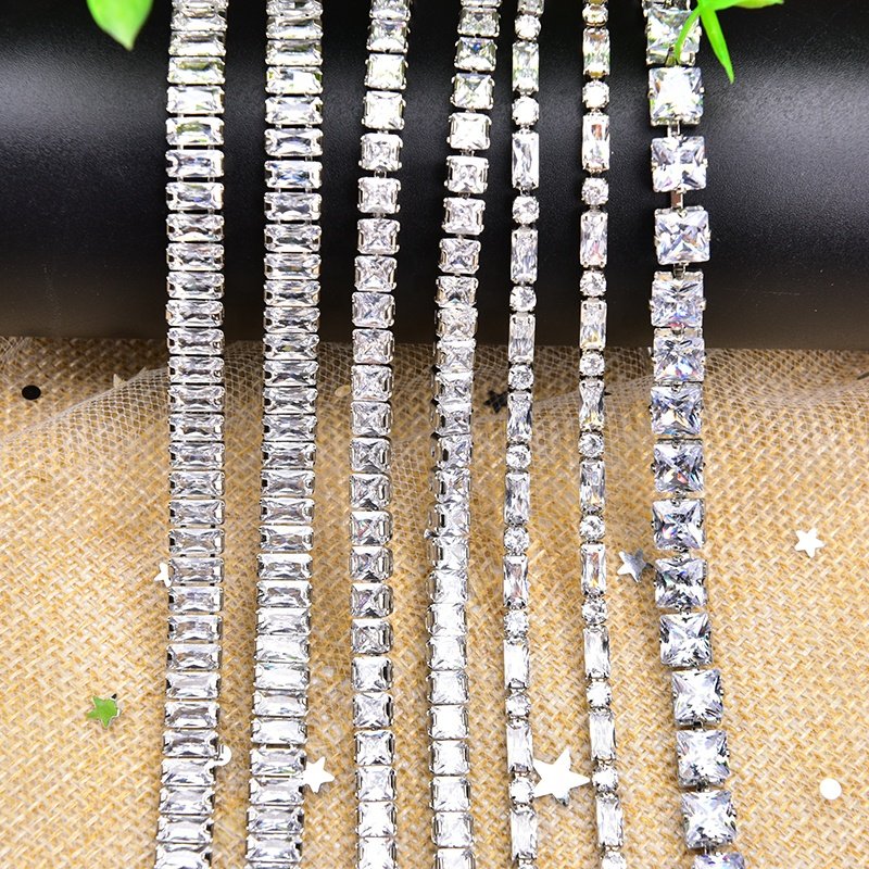 Dazzling Rhinestone Crystal Trim Dense Zircon Diamond Cup Chain for Nail Art Clothes DIY Jewelry Necklace Bracelet Accessories