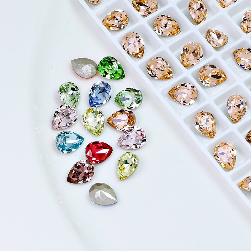Waterdrop Crystal Rhinestones 6*4mm pointback k9 crystal fancy stone wholesale crystal beads for Jewelry pendant diy accessories
