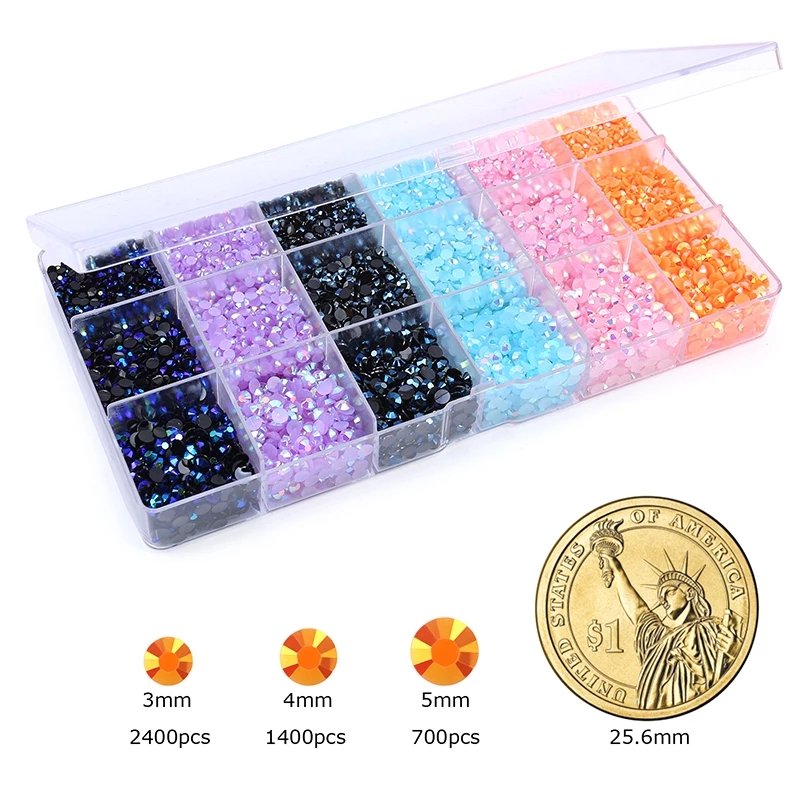 Qiao Resin Beads Clear Transparent Bottom Jelly Purple Nail Bling Flatback Non Hotfix Luxury Jelly Rhinestones Kits for Craft