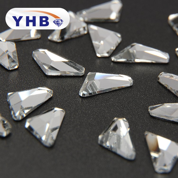 YHB Crystal Hot Fix Crystal Neckline Applique Rhinestone Triangle Alpha Fancy Rhinestone