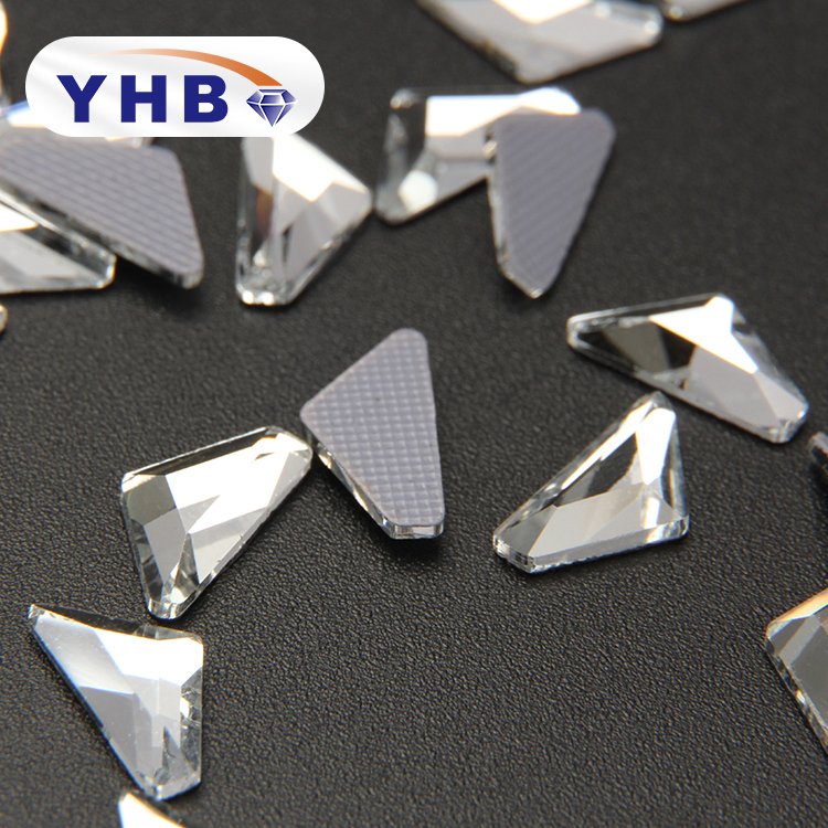 YHB Crystal Hot Fix Crystal Neckline Applique Rhinestone Triangle Alpha Fancy Rhinestone