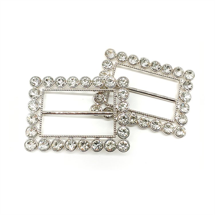 China Factory Wholesale High Quality Decorative Meal Diamond Belt Buckles Custom Logo Rhinestone Pearl Square Buckle For Handbag
