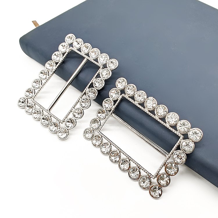 China Factory Wholesale High Quality Decorative Meal Diamond Belt Buckles Custom Logo Rhinestone Pearl Square Buckle For Handbag