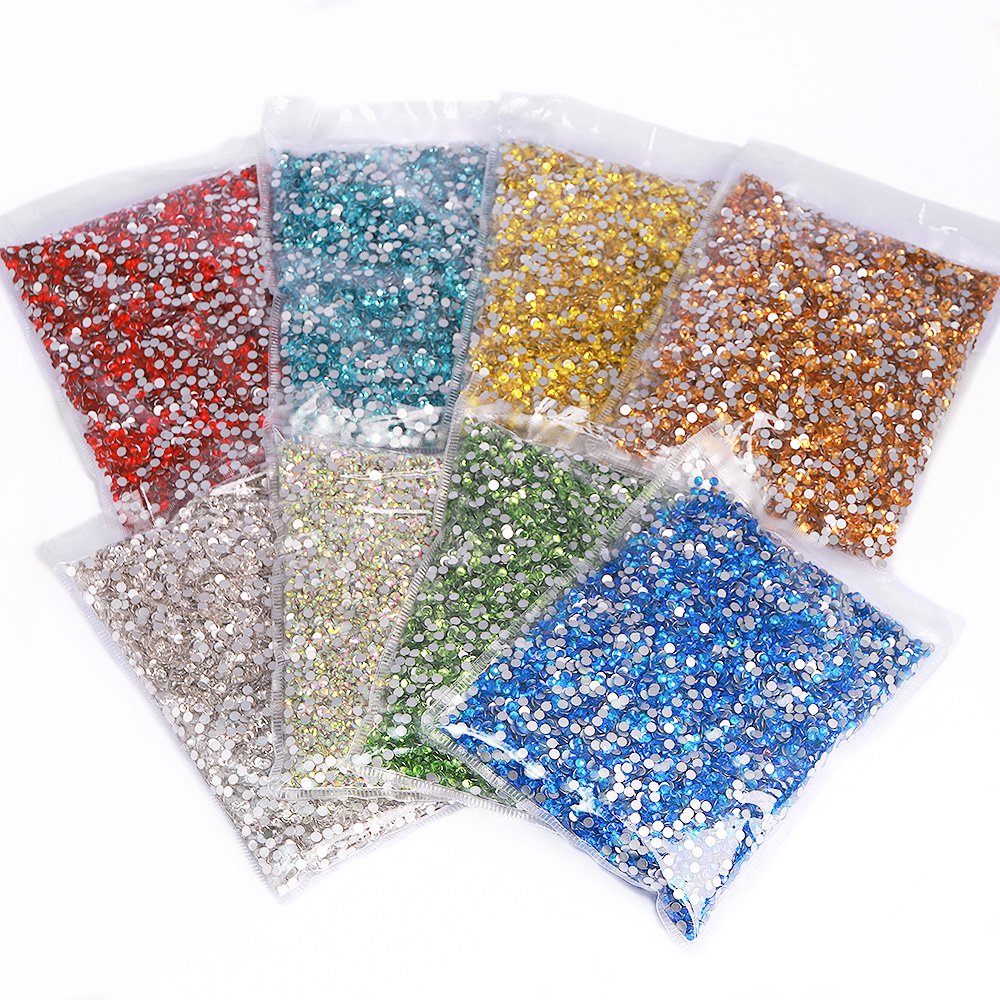 Wholesale Rhinestones 200 Colors 14400pcs Glue On Glass Flat Back Rhinestone Bulk Glass Rhinestone Crystal For Garment